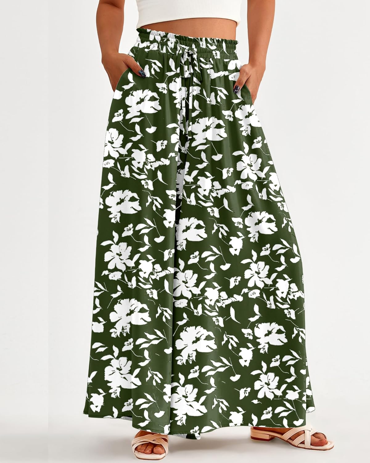 BTFBM Women Casual High Waist Wide Leg Pants 2026 Spring Summer Long Palazzo Pants Pocket Lounge Beach Vacation Clothes - Image 2