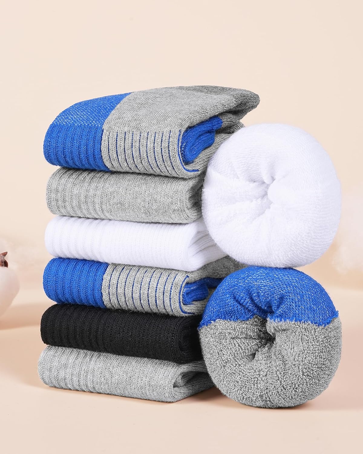 BOOPH 6 Pairs Kids Socks Boys Girls Cushioned Quarter Socks Athletic Ankle Sock 4-14 Years - Image 6