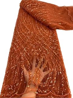 African Lace Fabric Sequins Beaded Embroidery Groom Nigerian Bridal Tulle Lace Fabric for Sewing