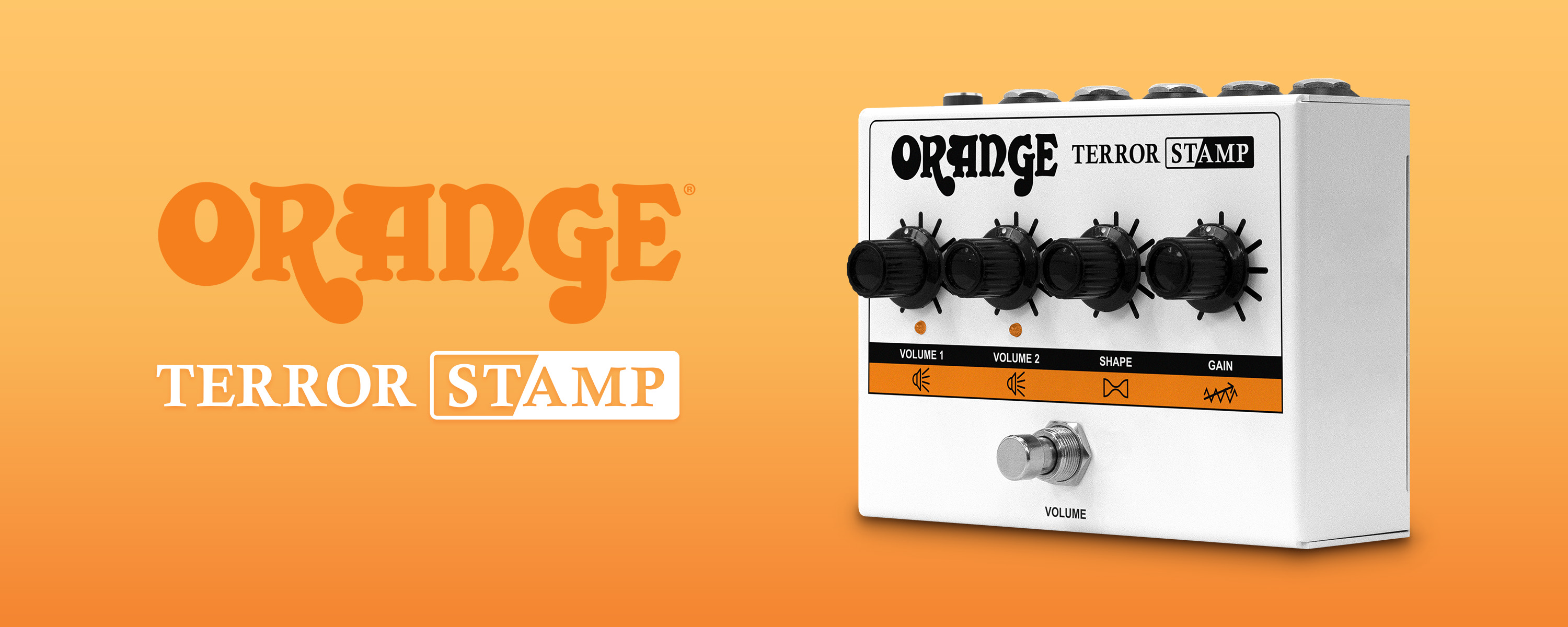 Orange Terror Stamp 20-Watt Valve Hybrid Guitar Pedal, Compact