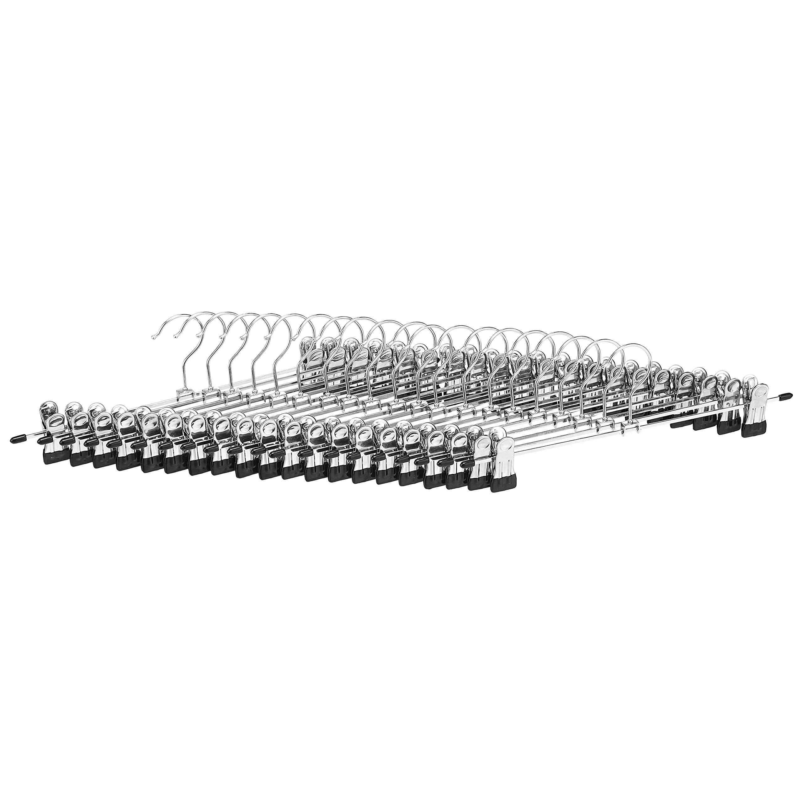 Image secondaire de Amazon Basics Cintres à pinces en métal pour pantalons et jupes, lot de 20, Chromé