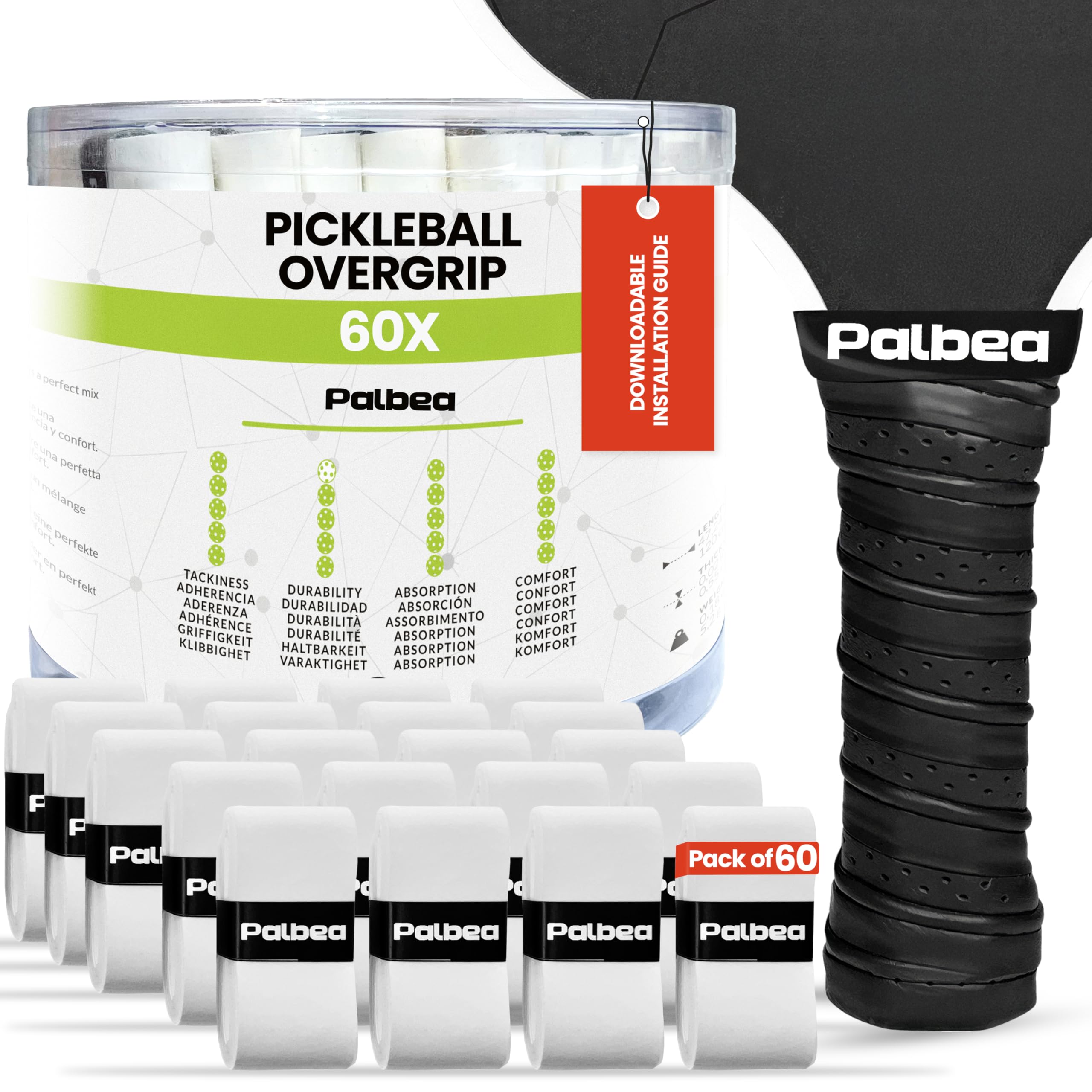 Pickleball Tapes - Extra Tacky White - High Sweat Absorption & Non Slip Soft Touch - Accessories Designed to Enhance Your Grip Tape for-image-10
