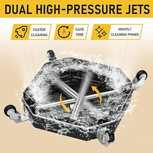 Miniatura 4 de EVEAGE BJ16 - Accesorio limpiador de superficie para lavadora a presión de 16.5 pulgadas, disco cuadrado de 4000 PSI con conexión rápida de 14