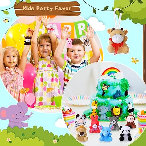 Miniatura 2 de Jerify 150 piezas de mini animales de peluche a granel, lindos juguetes de peluche pequeños, llavero de animales pequeños para premios de aula