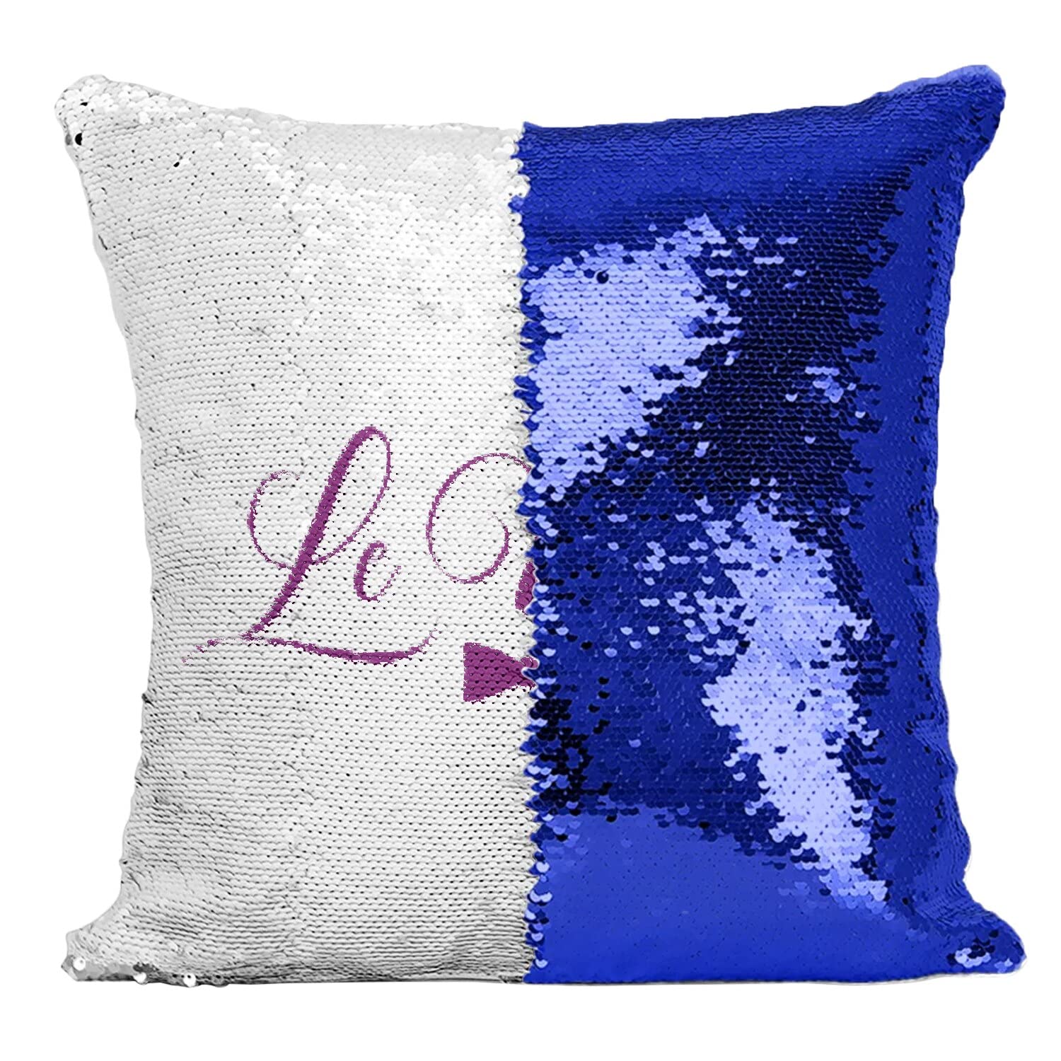Coussin avec Housse Sequin Bleu Marié Calligraphie Noces 40x40cm