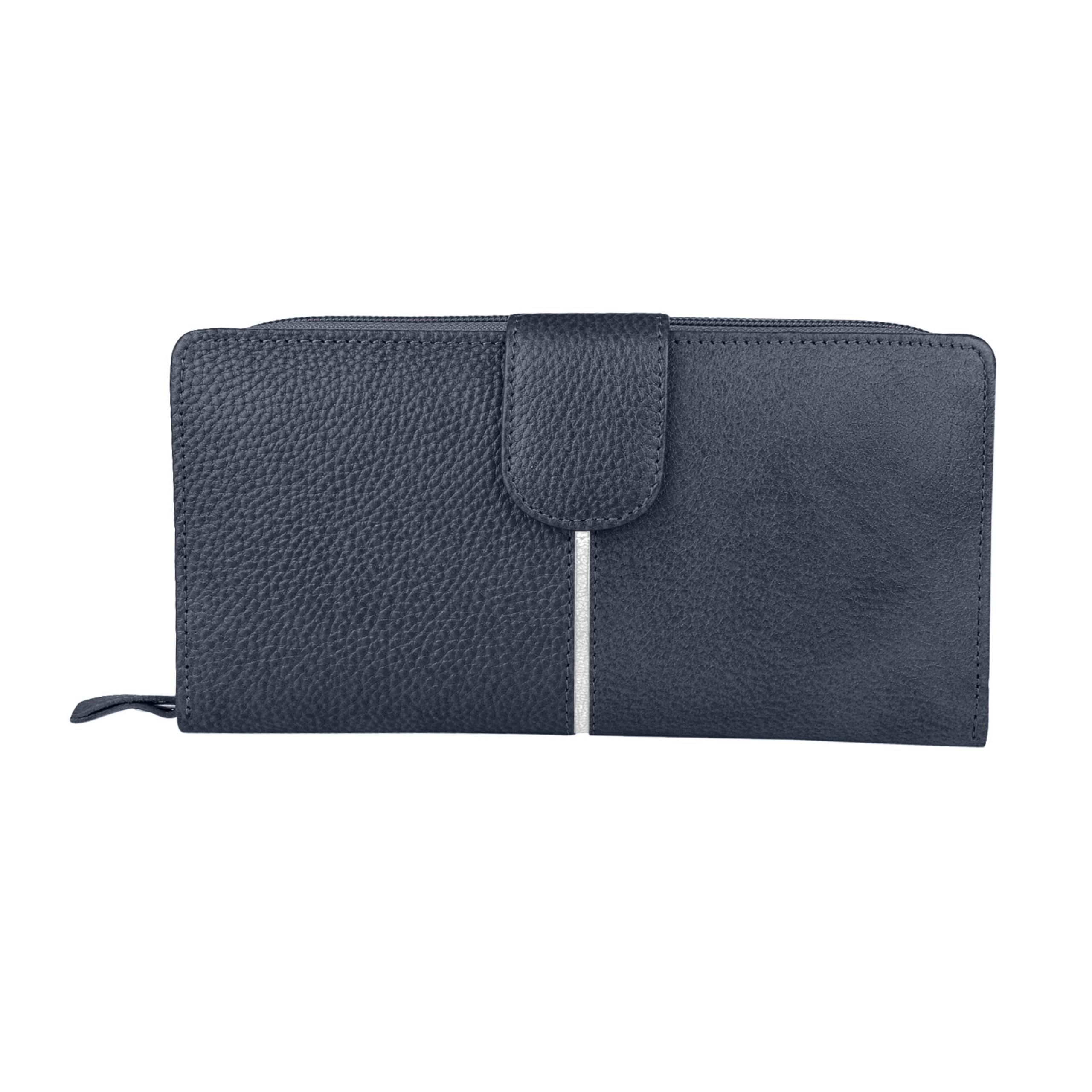 Premium Women's Geunine Leather Clutch Wallet, Black, Multi-Compartment Design with Interior Zipper Pocket-image-20