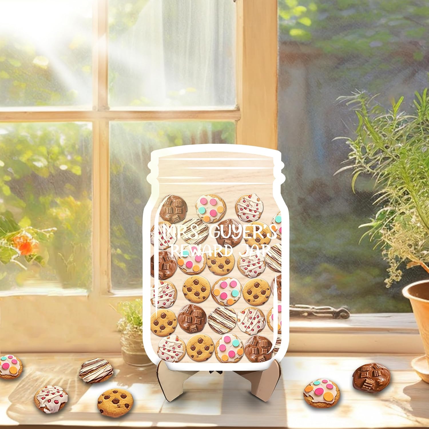Personalized Cookies Magnetic Reward Jar, Bulletin Board Chart Food Potty Training Classroom Management Tool No. 49