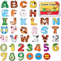 Vista 1 de JoyCat Imanes de Alfabeto de Madera Gruesos para Niños Pequeños Nevera Tamaño Grande Lindo Animal Colorido Letras Magnéticas ABC 26 Letras