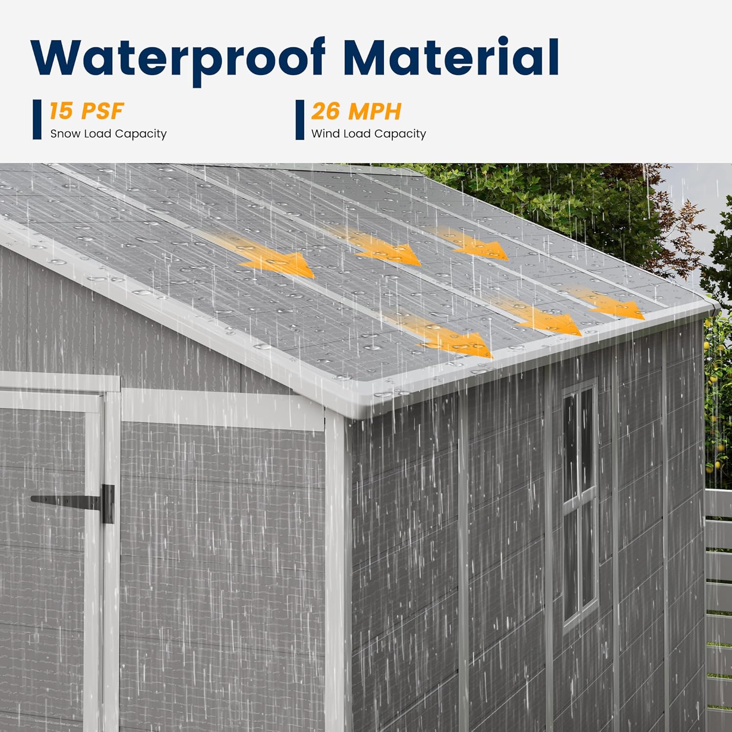UDPATIO Storage Shed 8 x 10 FT, Resin Sheds & Plastic Outdoor Storage with Floor Large Clearance Outdoors Garden Tool Shed
