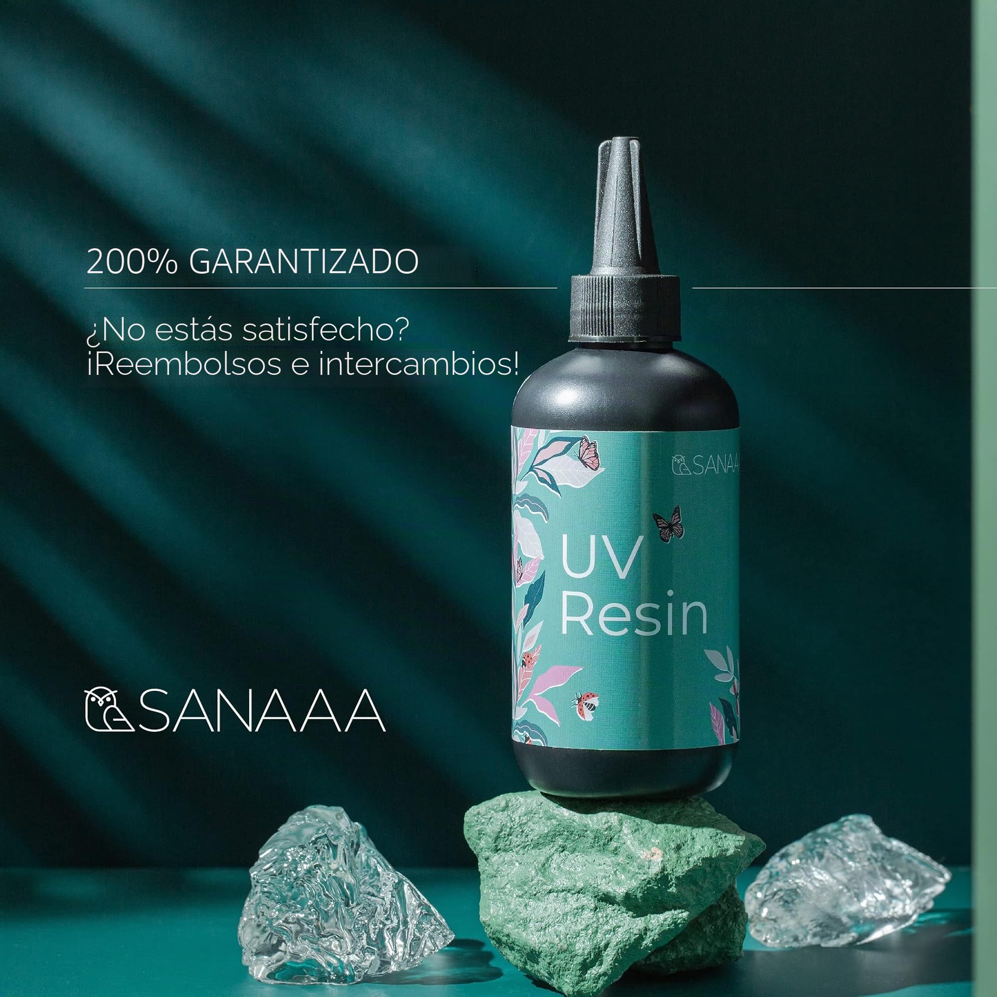 Resina UV 200g Curado de un minuto Tipo duro transparente Resina UV de curado rápido para sello, vaso, pluma, fabricación de joyas de colgantes de aretes DIY