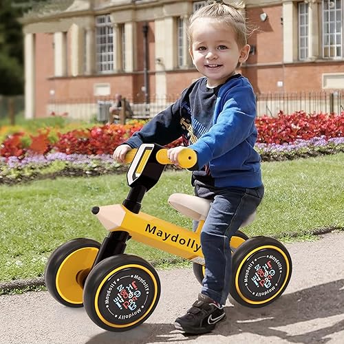 Miniatura 7 de Maydolly Bicicleta de equilibrio para bebés, juguetes para niños de 1 año, niñas de 10 a 24 meses, 4 ruedas para regalos de primer cumpleaños