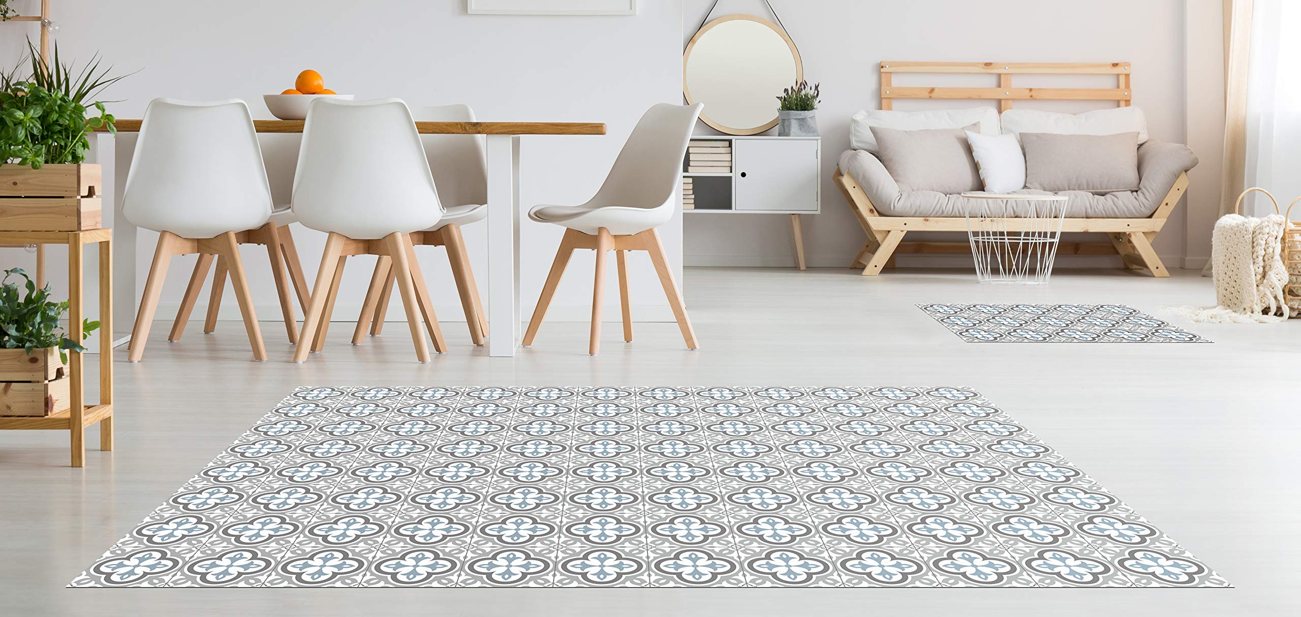 STOR PLANET Zjxsneh Tapis en Vinyle imprimé chromé, Tapis de Cuisine, Couloir, antidérapant et très Confortable, Motif Hydra Taupe 120 x 180 cm