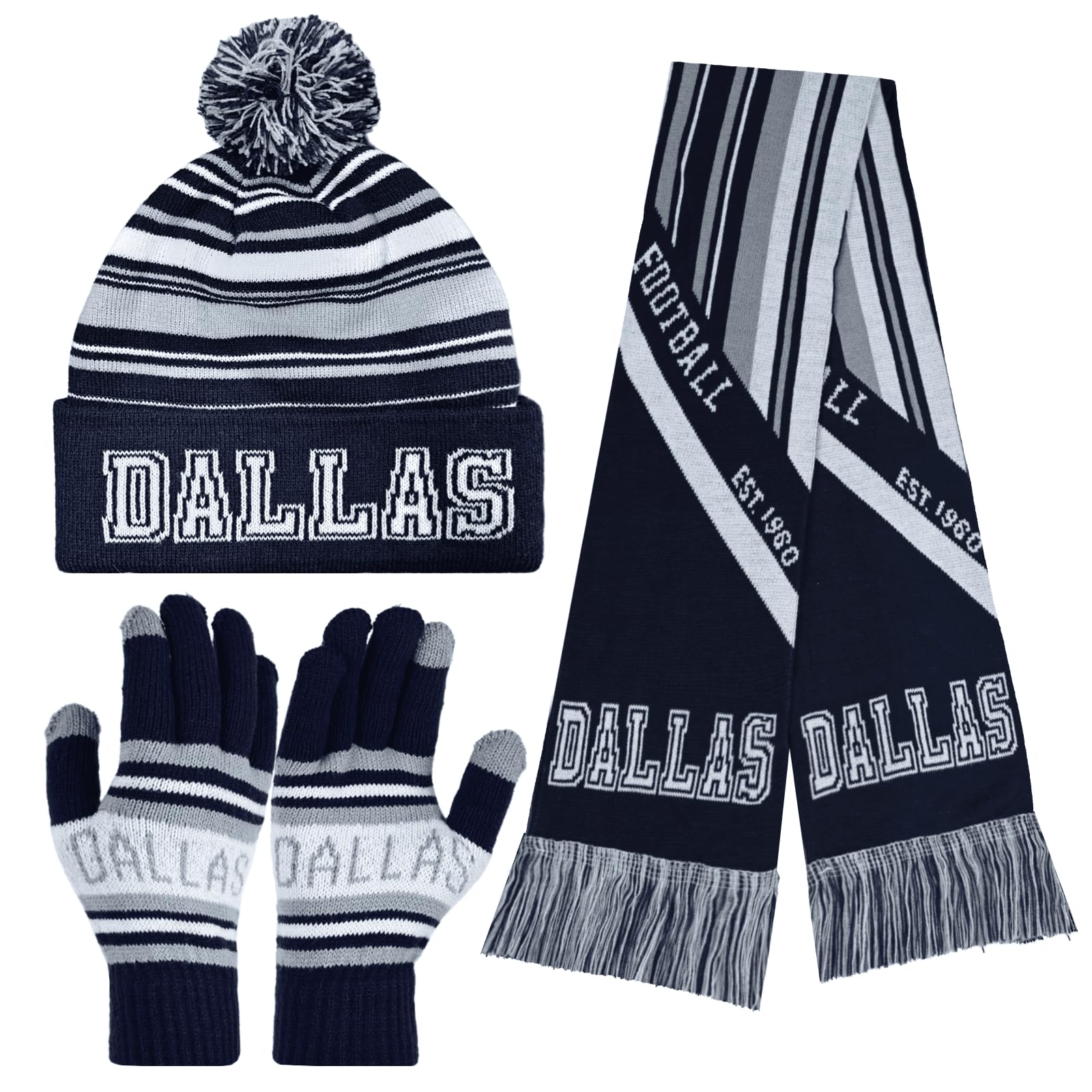 Vintage Classic Skull Cap Beanie Hat Cuffed Winter Hat Knit Comes with Warm Gloves Scarf Gifts for Men Women Fans