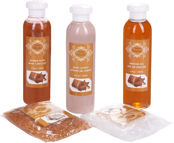 BRUBAKER Cosmetics set beauty da bagno e igiene personale cioccolato in comodo armadietto in legno - 4
