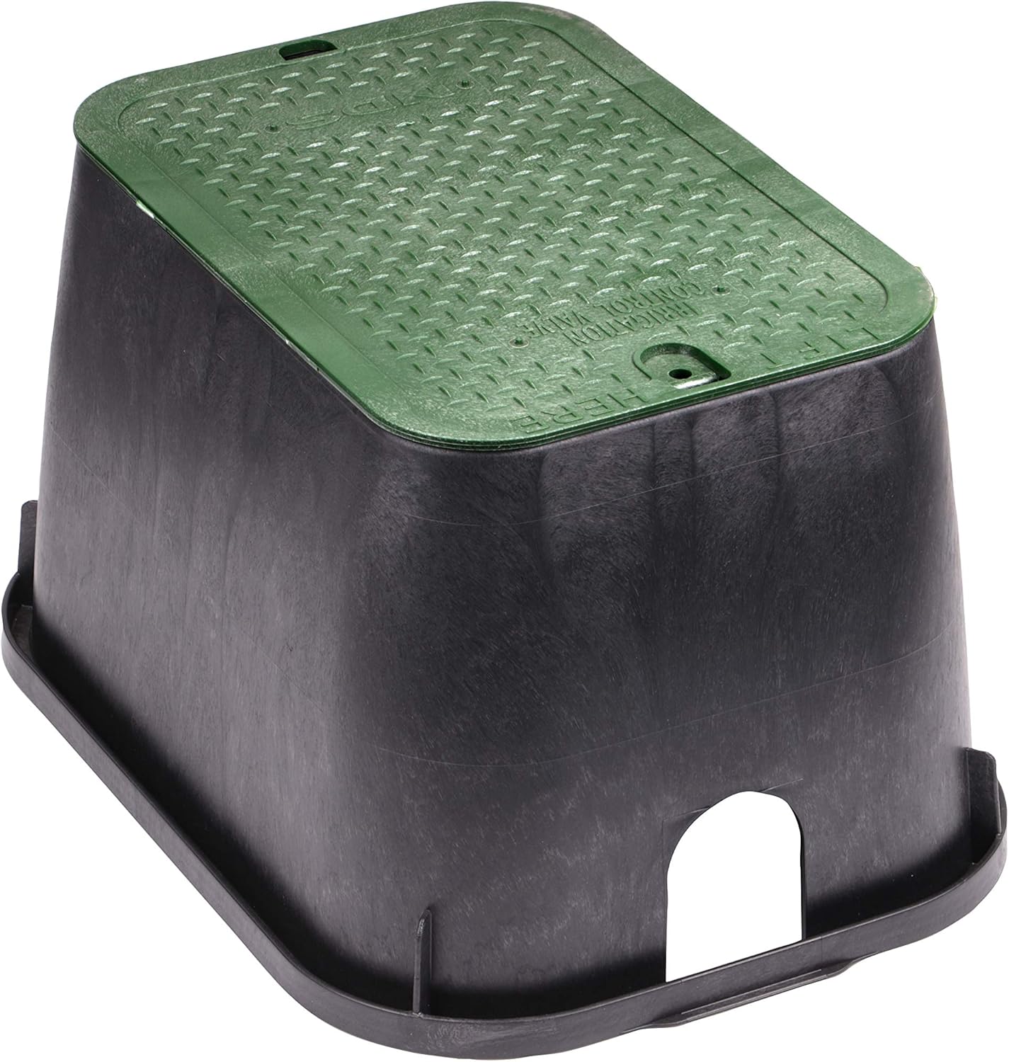 NDS 113BC 14" x 19" Standard Series Sprinkler Valve Box- Black with Green Bolt-Down Cover