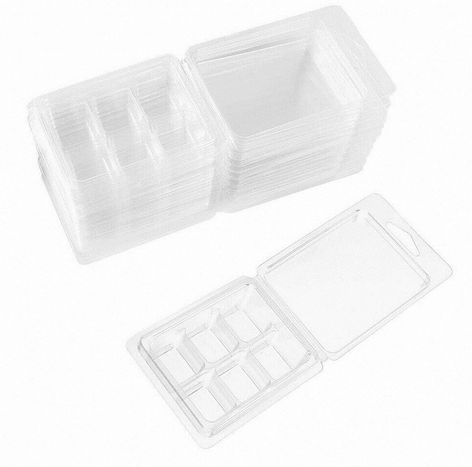 FASTROHY 20Pcs Plastic Wax Melt Clamshells Molds Wax Melt