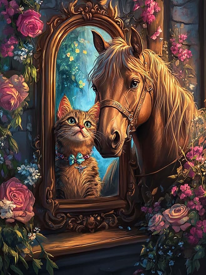 Zariocy 5D Diamond Art Painting Kits Coniglio, DIY Dipingere Con Animali Arte Diamante Trapano Completo Rotondo Dipinti Ricamo Diamante per