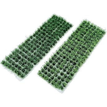 Woohome Pack of 208 Static Grass Tuft 2 Colours Miniature Grass Tufts Model Making Self-Adhesive Static Grass for Miniature Tabletop Games Model Railway Off-Road Construction