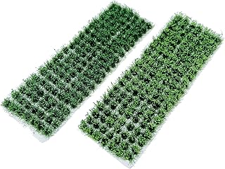Woohome 280 PCS Static Grass Tuft Tea Model Grass Tufts 2 Color Artificial Grass Fake Moss Grass for Train Landscape Railway Artificial Grass Modeling