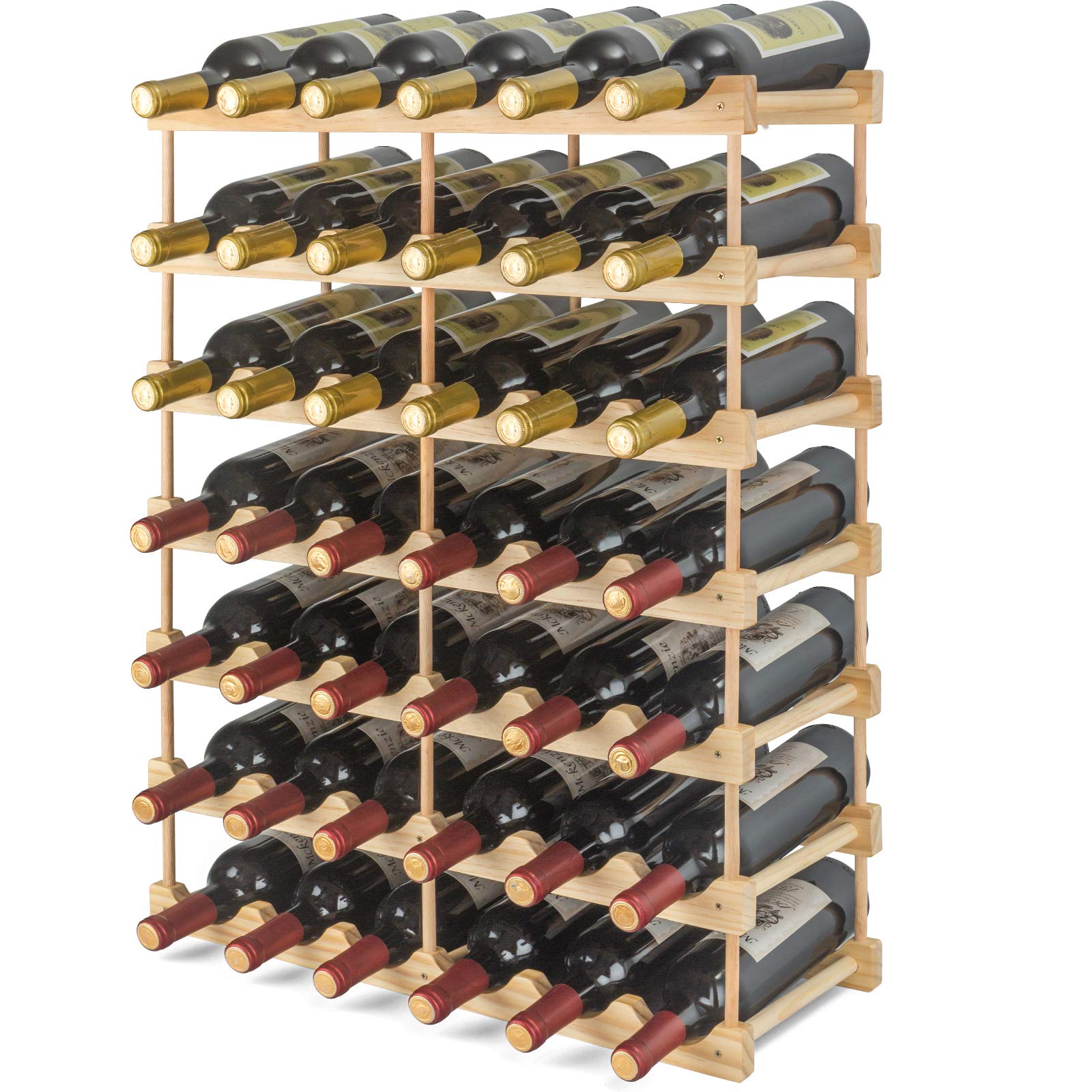 Buy Wine Rack Freestanding Floor Storage 42 Bottle Capacity, 7 Tiers