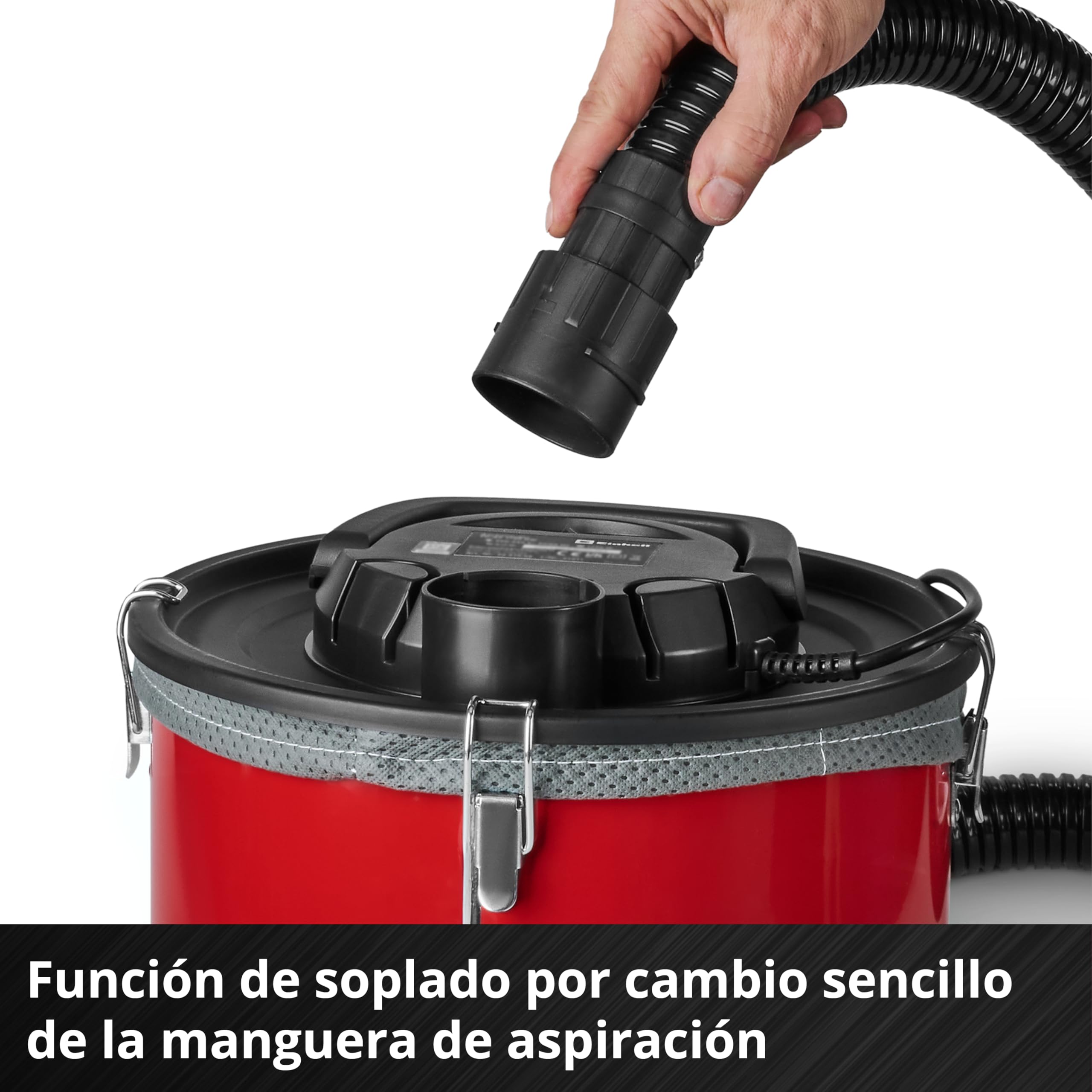 Einhell Aspirador de Cenizas TC-AV 1830 D (800 W, Potencia de aspiración 170 mbar, Recipiente colector 18 l, Sistema de Filtro, prefiltro de Polvo Fino, función de soplado, Manguera 1 m, Cable 2 m)