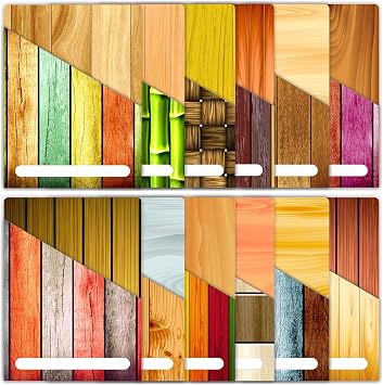 PARTH IMPEX 12 Pack Vertical Slash Pocket File Folders, A4 Letter Size Paper Holders 9 x 12 Half Pocket Project Filing Jacket for Office School Work - Colored Wood Pattern