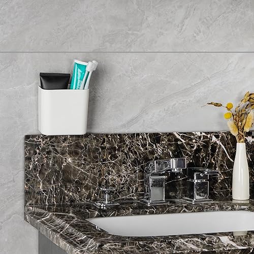 Miniatura 6 de Soporte multiusos para cepillos de dientes, organizador de almacenamiento de cepillos de dientes autoadhesivo para ducha, colgador de cepillos de