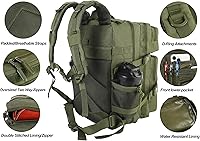 Vista 6 de LHI - Mochila táctica militar para hombres y mujeres de 45L. Mochila del ejército para asaltos de 3 días, mochila grande con sistema Molle