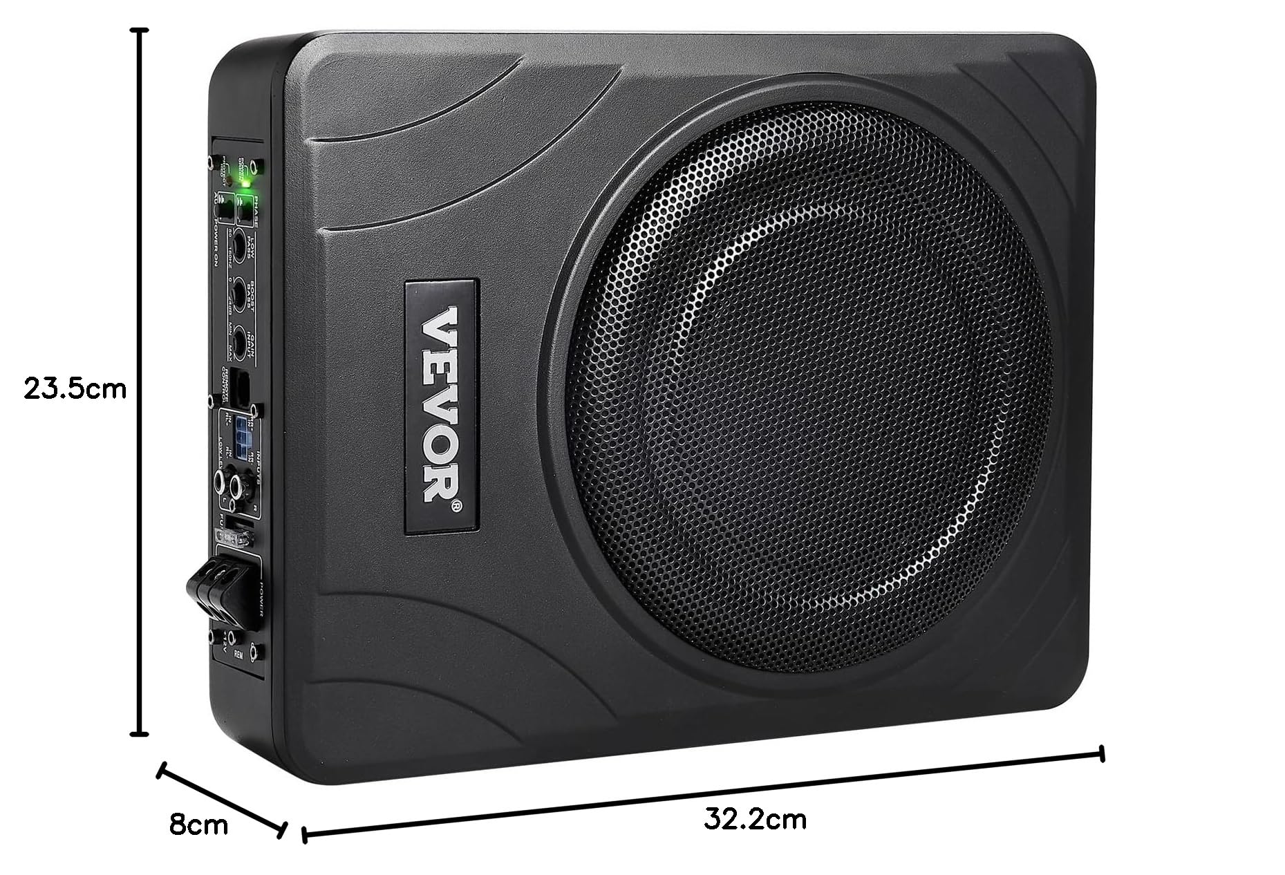 VEVOR Subwoofer per Auto Sotto Sedile 203 mm 300W Sistema Audio a Basso Profilo con Amplificatore