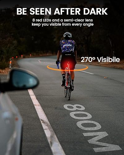 Miniatura 2 de RAVEMEN TR30 Luz trasera para bicicleta, luz trasera de visibilidad de 270 para conducción nocturna, visibilidad de 2,624.7 ft, luz trasera de