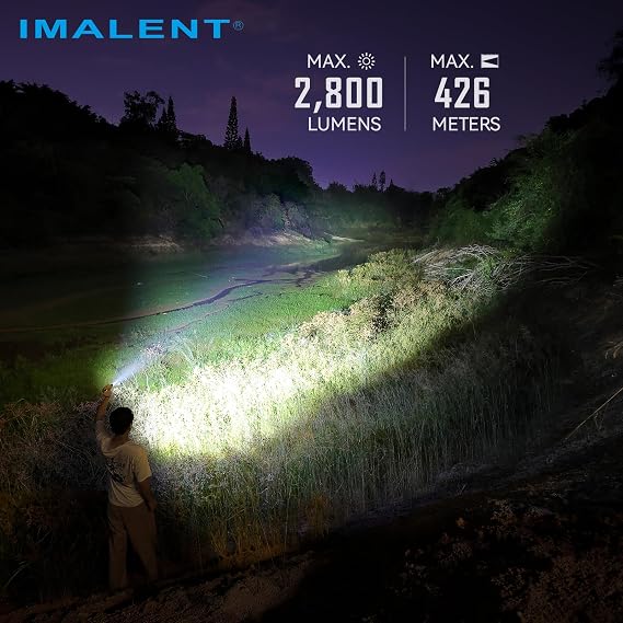 IMALENT GR35 Brightest EDC Flat Flashlight 2800 Lumens, Compact Rechargeable Pocket Torch with White, Red, UV and Green Light for Outdoor, Emergency, Everyday Carry