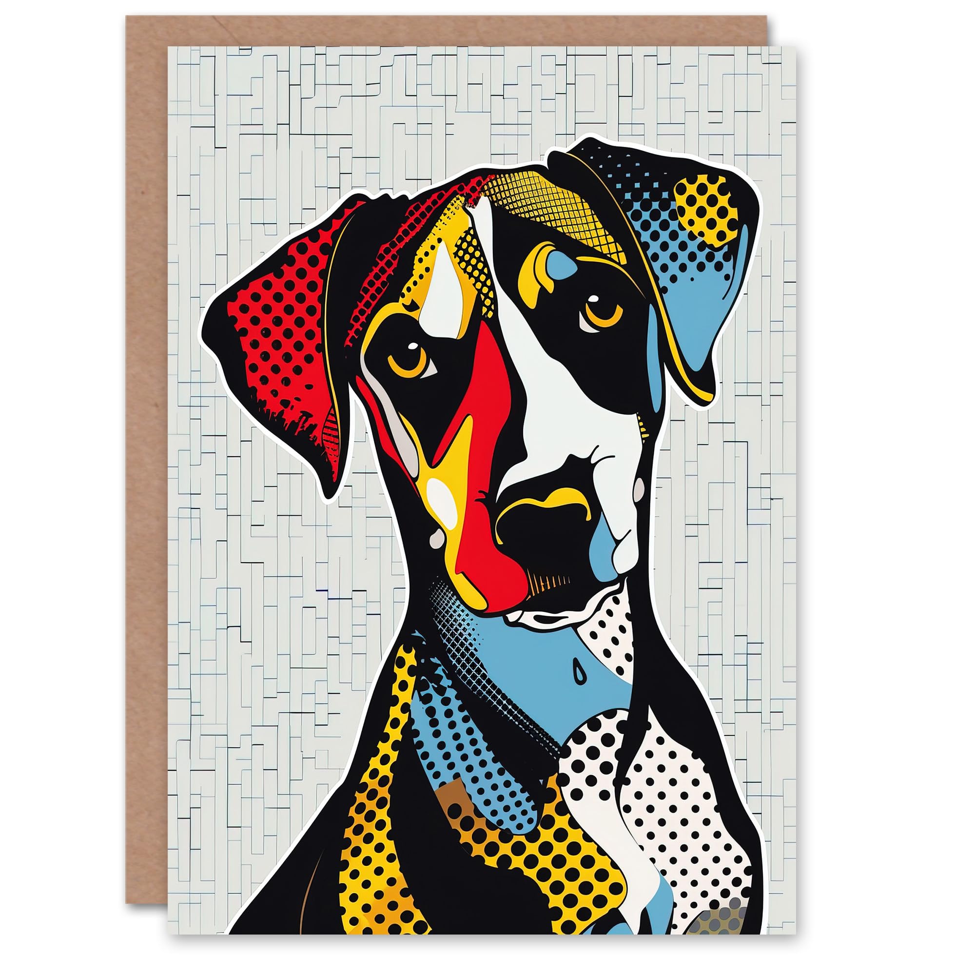 Artery8 Dog Lover Pop Art Greeting Card Birthday Card
