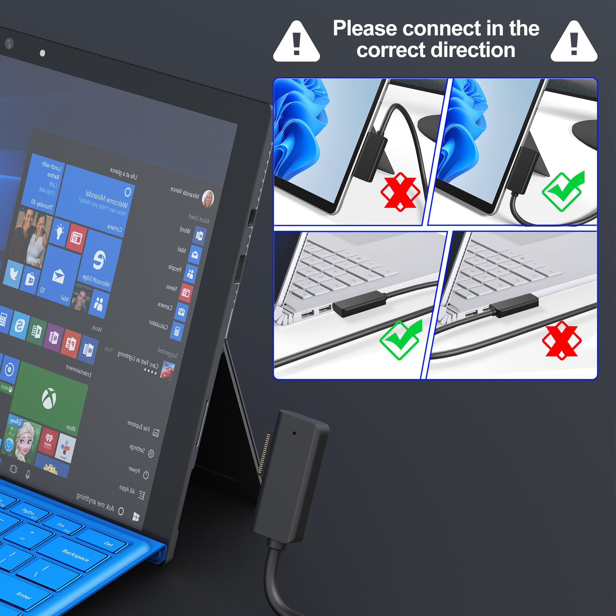 Surface Docking Station mit Triple Displays Dual HDMI+VGA, 12 in 1 Surface Dock für Pro 11/10/9/8/X/7/6/5/4/3, Surface Laptop 7/6/5/4/3/2/1, Surface Laptop Go 3/2/1, Surface Book