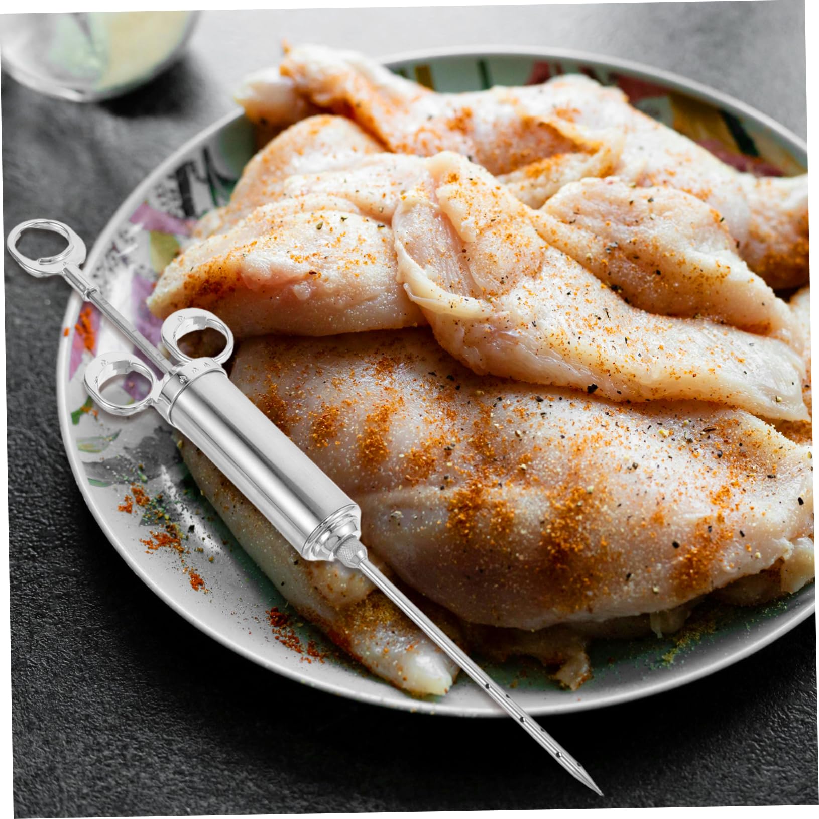 UKCOCO Fleischinjektor Satz mit Drei Nadeln für Grill und Bbq