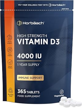 Vitamin D Tablets 4000iu - 1 Year Supply - 365 Easy to Swallow Tablets