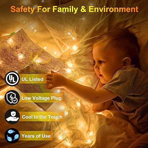 Miniatura 4 de Luces LED de Navidad de 509 pies, 1350 luces LED de Navidad para exteriores, luces impermeables para árbol de Navidad con temporizador y función de