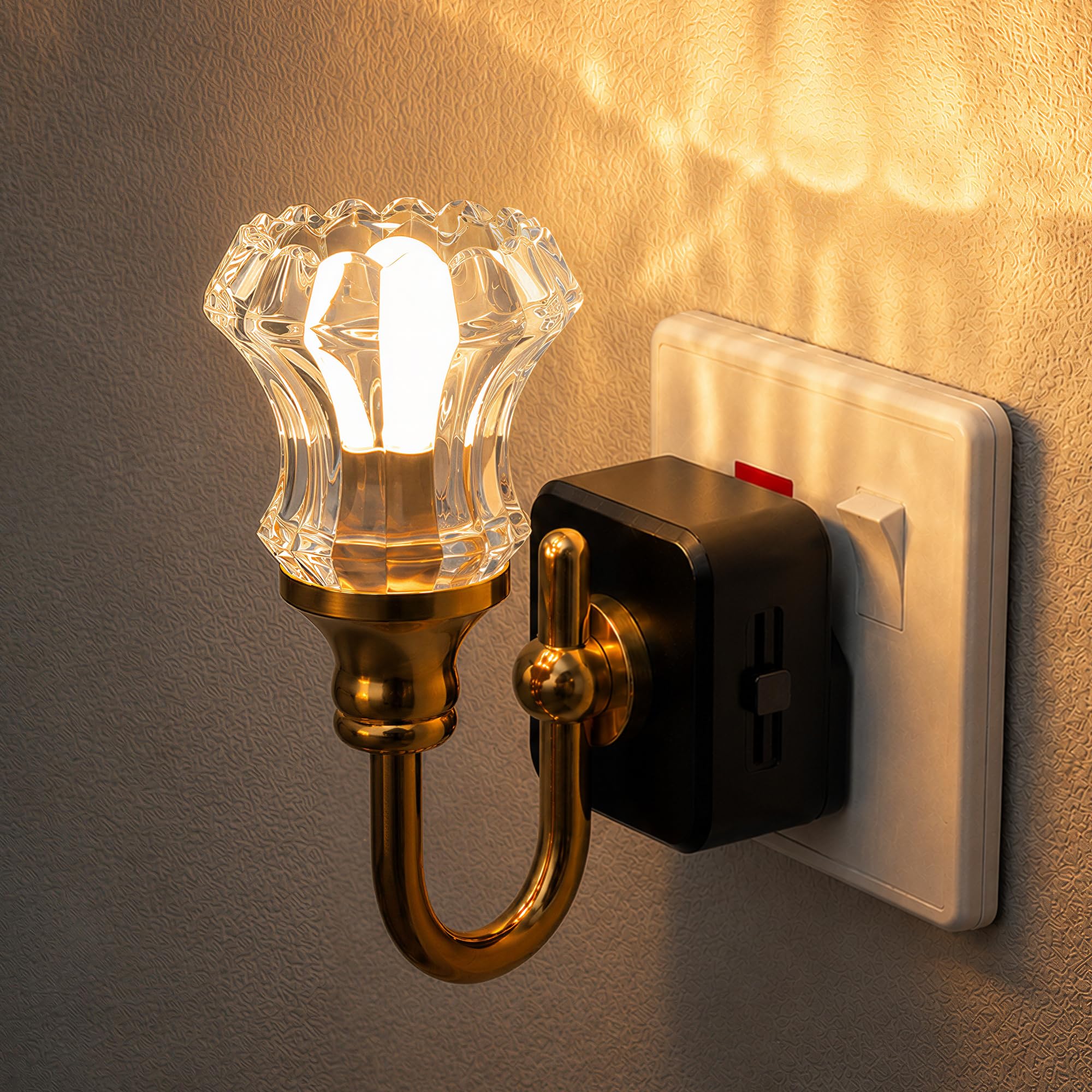 JandCase Plug in Night Light with Dusk to Dawn Sensor, Retro Nightlight