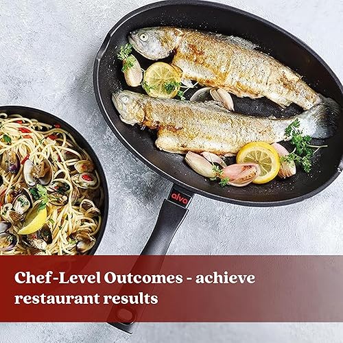 Miniatura 2 de ALVA Energy - Sartén antiadherente para peces de 134 pulgadas sartén antiadherente de forma ovalada con boquillas de vertido sartén antiadherente de