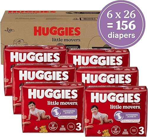 Miniatura 2 de Pañales para bebé talla 3 16-28 libras 156 quilates Huggies Little Movers