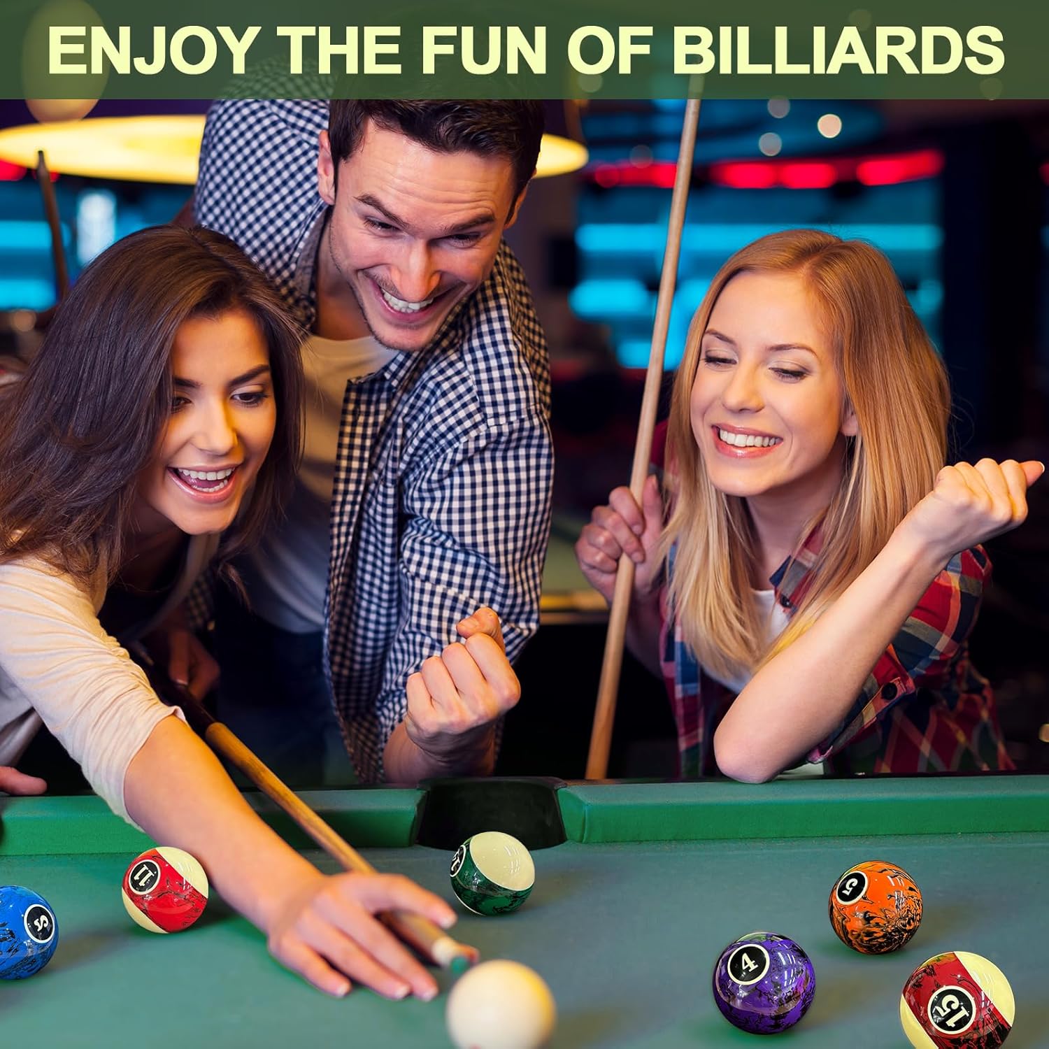 Billiard Balls Pool Balls Billiard Set Marble-Swirl Style 2-1/4" Regulation Size 16 Pool Balls Billiard Set Pool Table Accessories