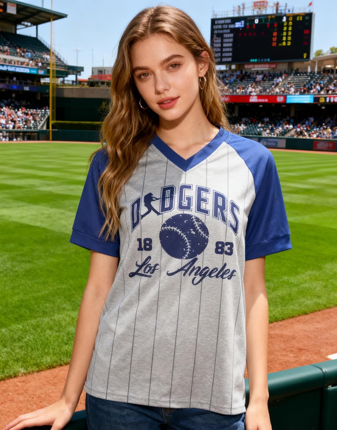 Game Day Baseball Shirts Women Baseball Clothes Baseball Mom Lightweight Short Sleeve Tops - Image 3