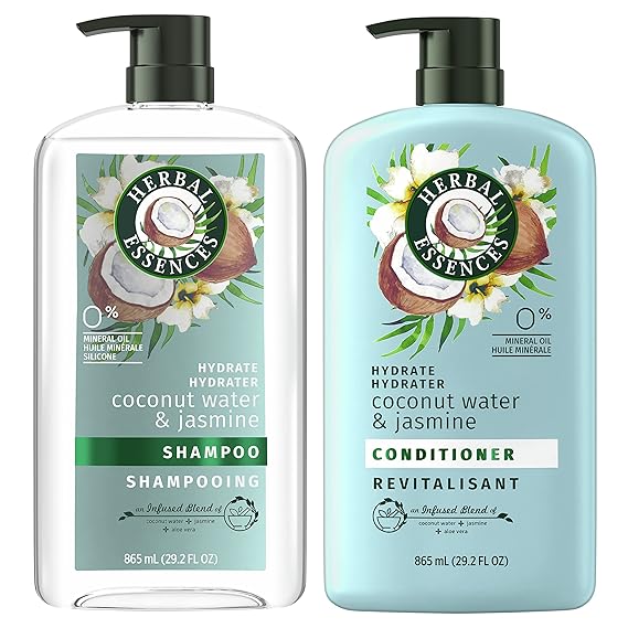 Herbal Essences Shampoo and Conditioner Set for Dry Hair with Coconut Water and Jasmine, 29.2 Fl Oz