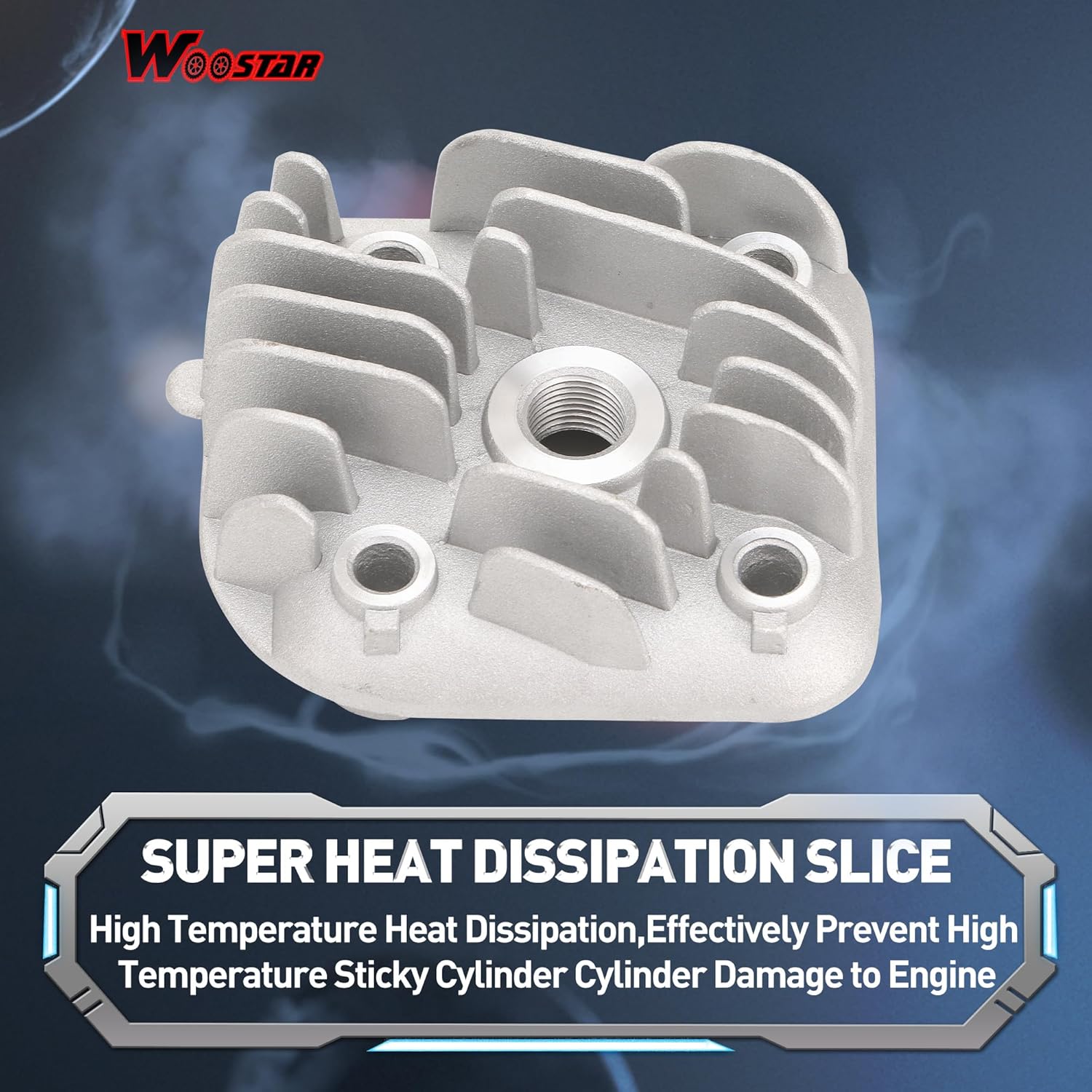 WOOSTAR 40mm Cylinder with Gaskets Piston Ring Kit Replacement for 2 Stroke Jog 50cc Minarelli 1E40QMB Engine Scooter