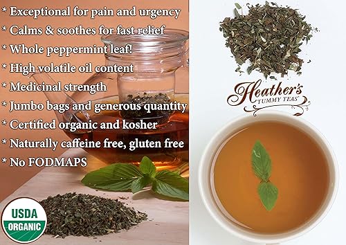 Miniatura 8 de Heathers Tummy Teas - Té de menta orgánico para IBS 36 bolsitas de té jumbo