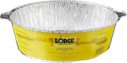 Miniatura 9 de Lodge A12F12 - Revestimientos para horno holandés de papel de aluminio de 12 pulgadas, paquete de 12, color plateado