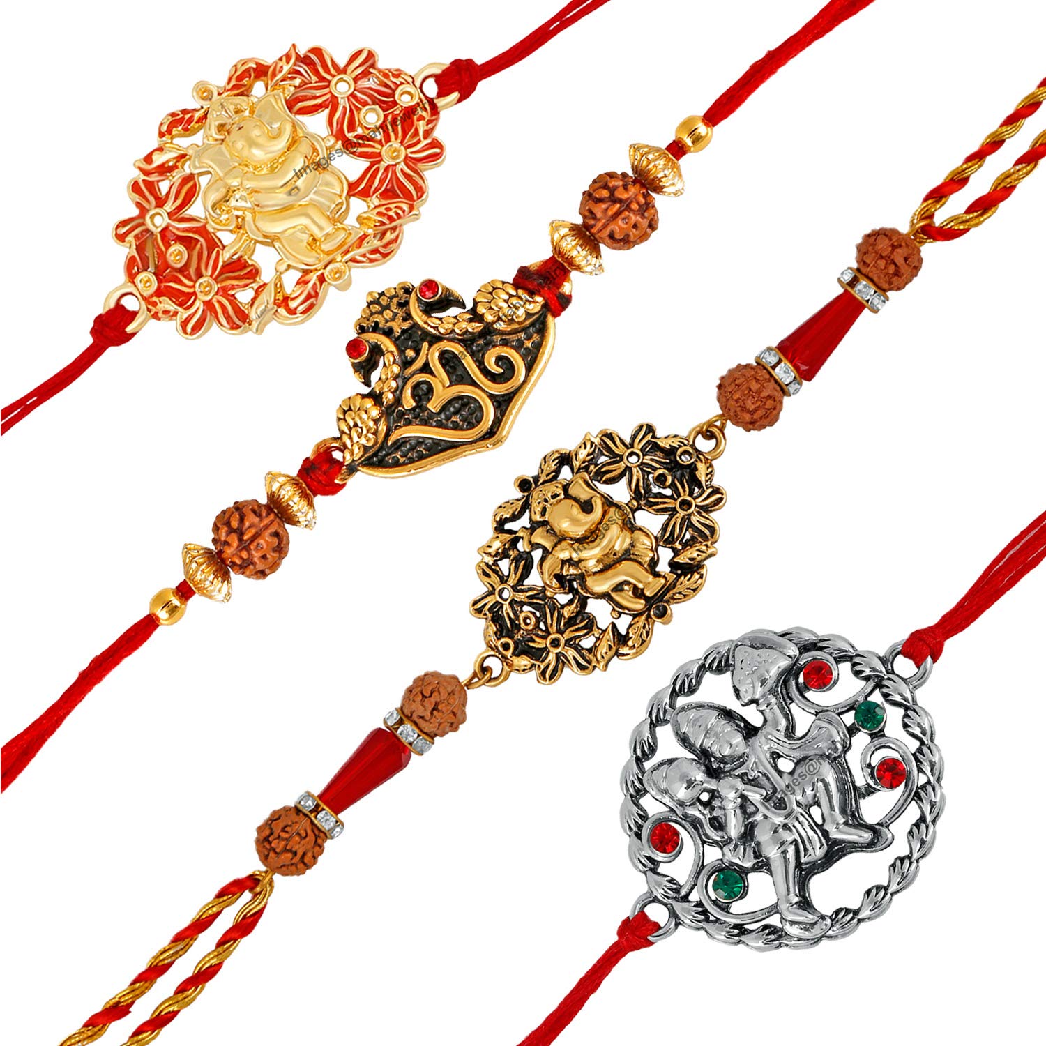 Mahi Combo of Om, Ganesha and Hanuman Rakhis with Crystals and Rudraksha for Adorable Brothers RCO1105122M (B08CDYRWQH) Amazon Price History, Amazon Price Tracker