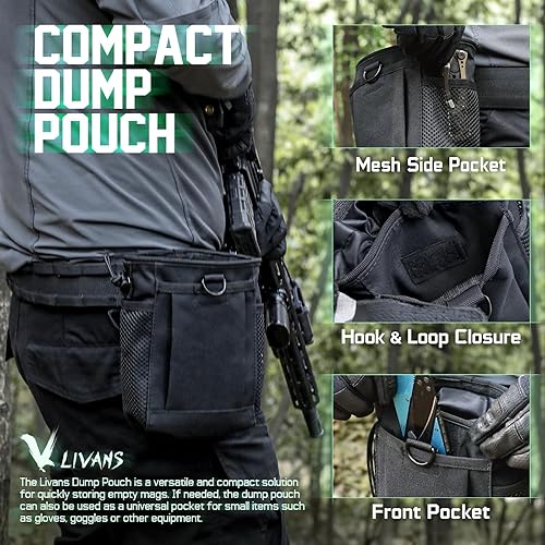 Miniatura 5 de Bolsa táctica Molle, bolsa de recuperación de revistas, bolsa de munición Drastring, cinturón de utilidad, ajustable, bolsa militar para exteriores,