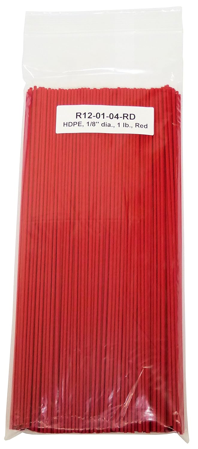 Polyvance Red High Density Polyethylene (HDPE) Plastic Welding Rods, 1/