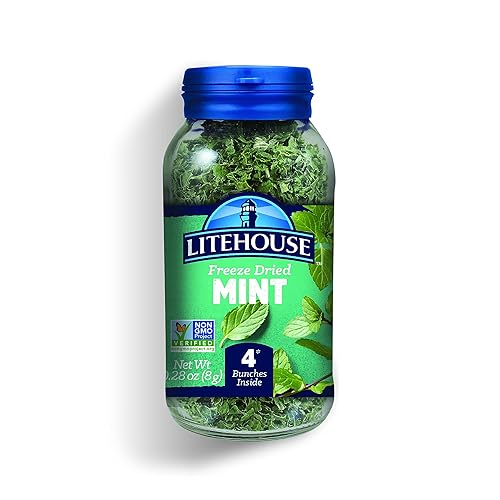 Litehouse Menta liofilizada - Sustituto de hojas de menta frescas, sin gluten, vegetariana, keto, sin OMG, no requiere refrigeración, condimentos