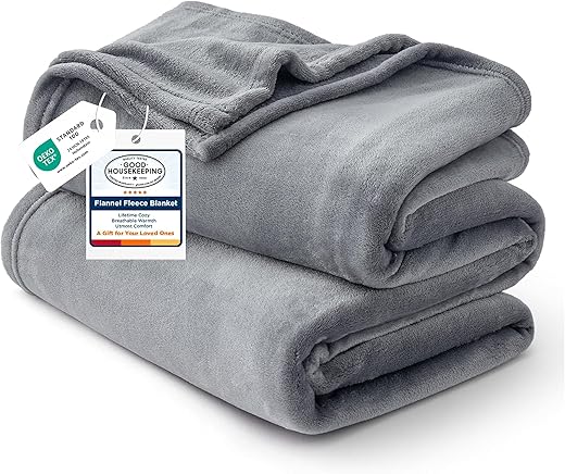Bedsure Fleece Bed Blankets Queen Size Grey - Soft Lightweight Plush Fuzzy Cozy Luxury Fall Blanket Microfiber, Room Home Decor Gifts for Women and Men, 90x90 inches